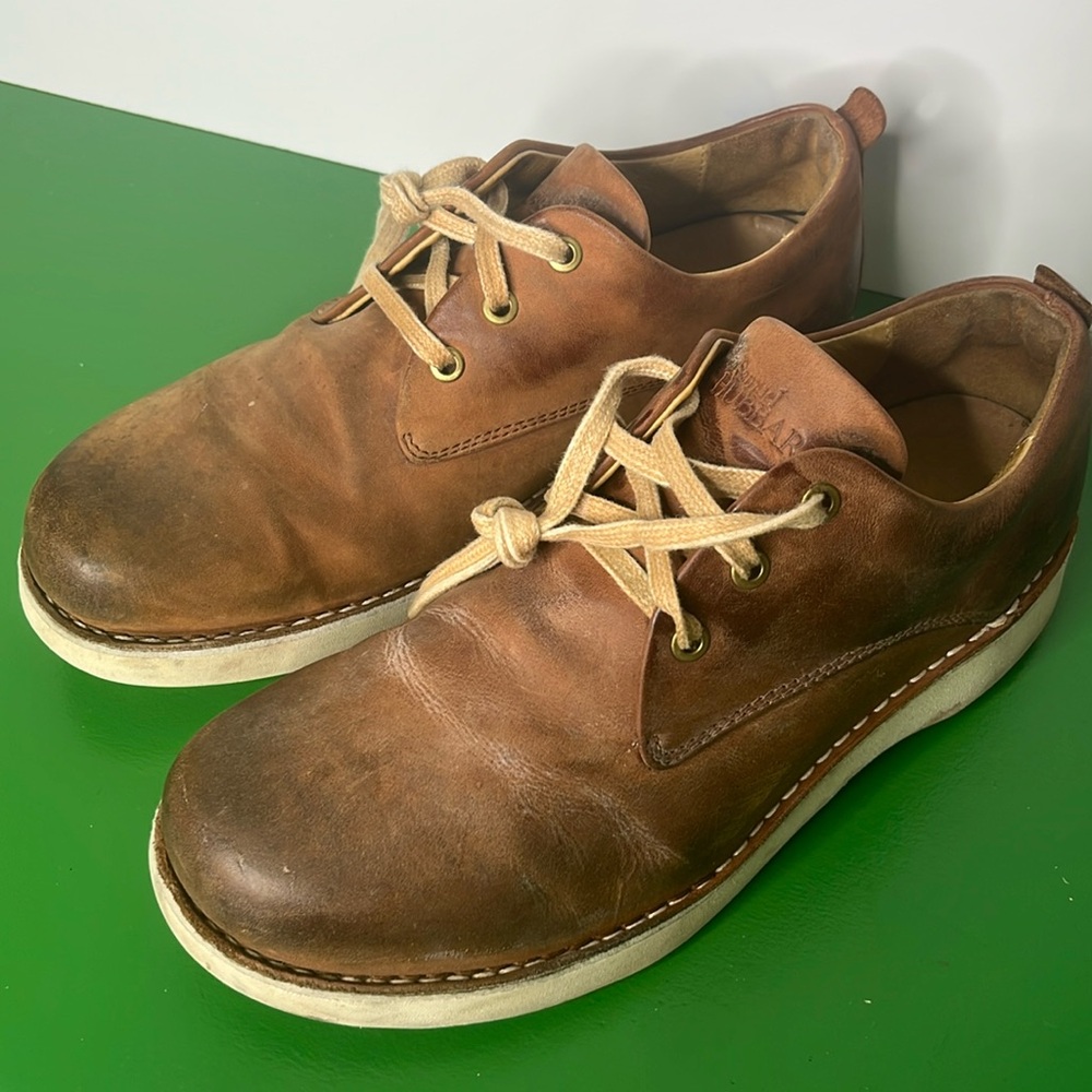 Brown Tan Leather Lace Up Shoes Samual Hubbard Size 9.5
